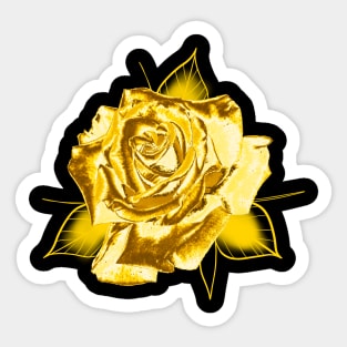 Gold Roses Sticker